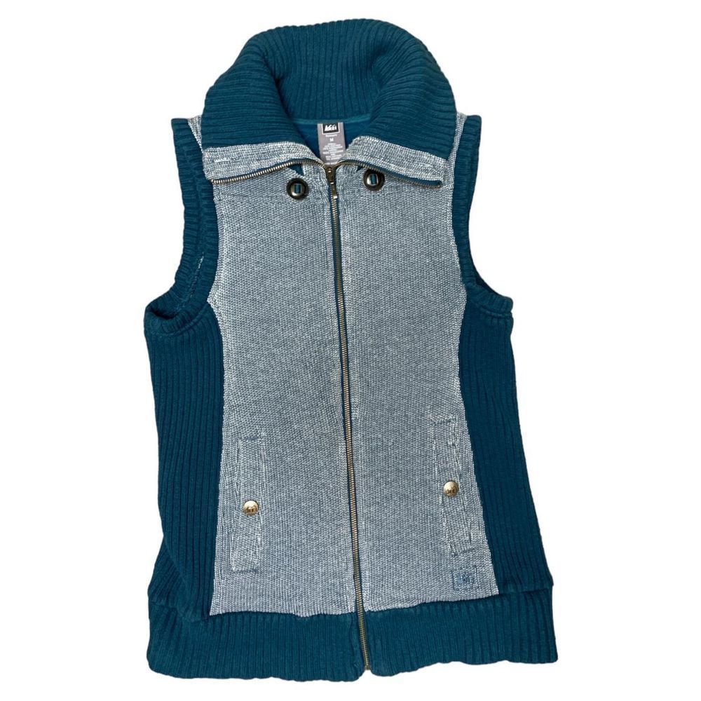 REI, Full Zip Up Vest, Shade of Blue and White, Medium, Used - Picture 2 of 12
